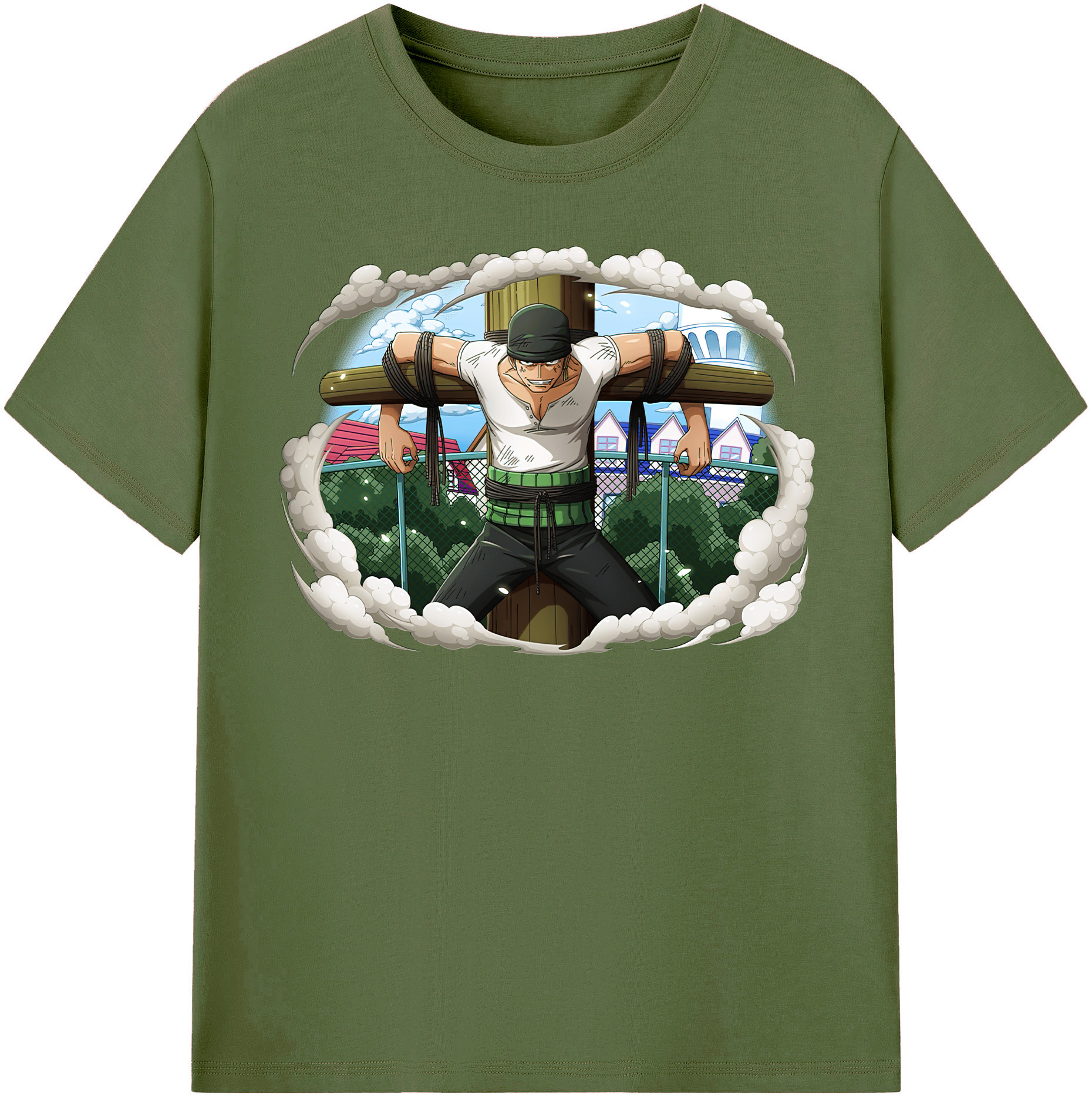 ワンピース ロロノア・ゾロ ONE PIECE Roronoa Zoro 綿100％半袖Tシャツ（フロントプリント）